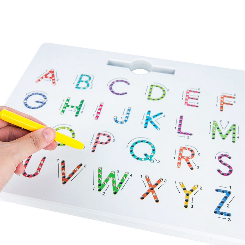 2Pcs Magnetic Alphabet Trace Board Double Sided Upper Lower Case 