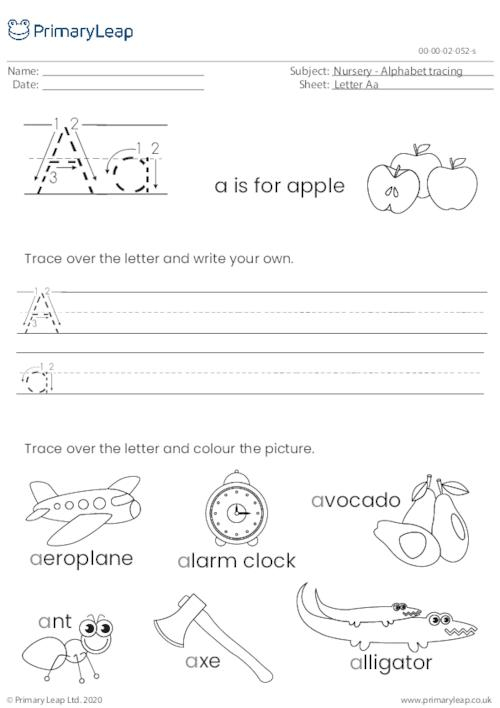 Alphabet Aa Letter Printable Letter Aa Tracing Worksheets Alphabet Aa 