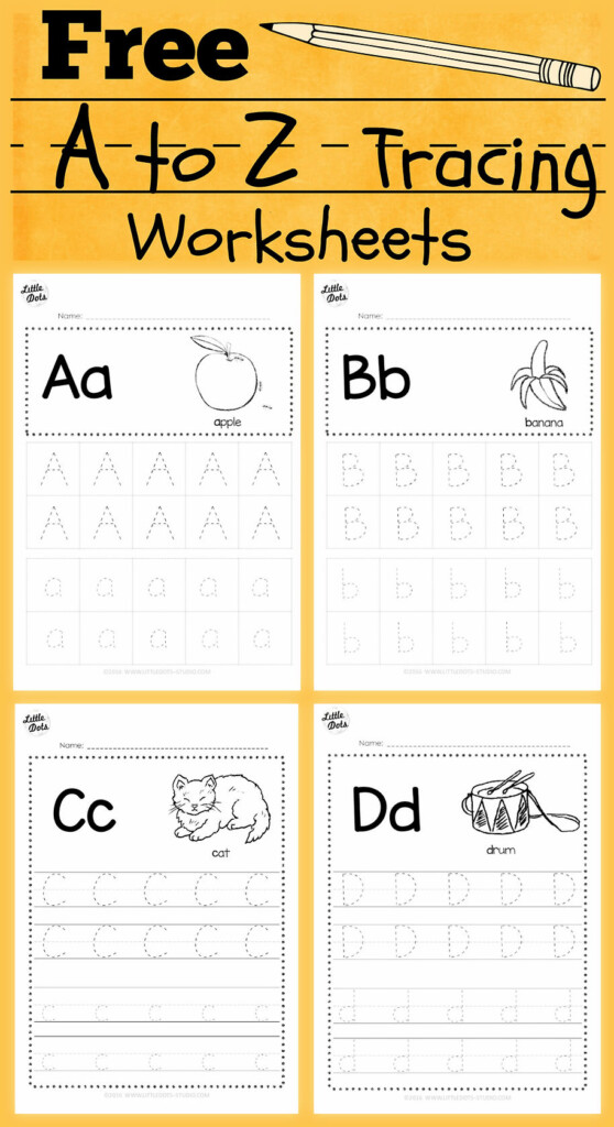 Alphabet Handwriting Worksheets A To Z Pdf Printable Form Templates 