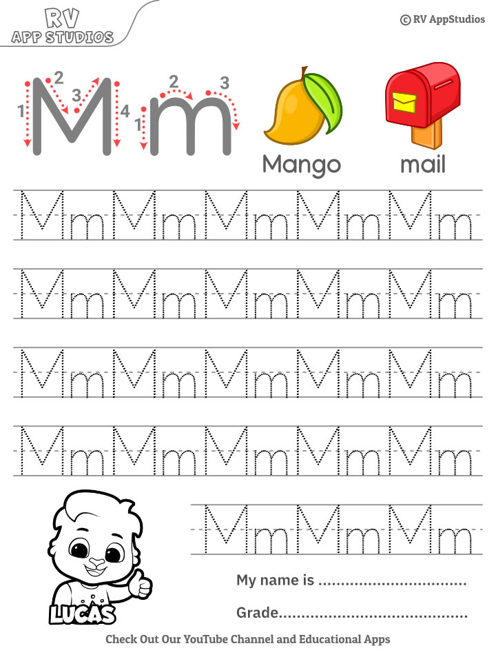 Alphabet Mm Letter Printable Letter Mm Tracing Worksheets