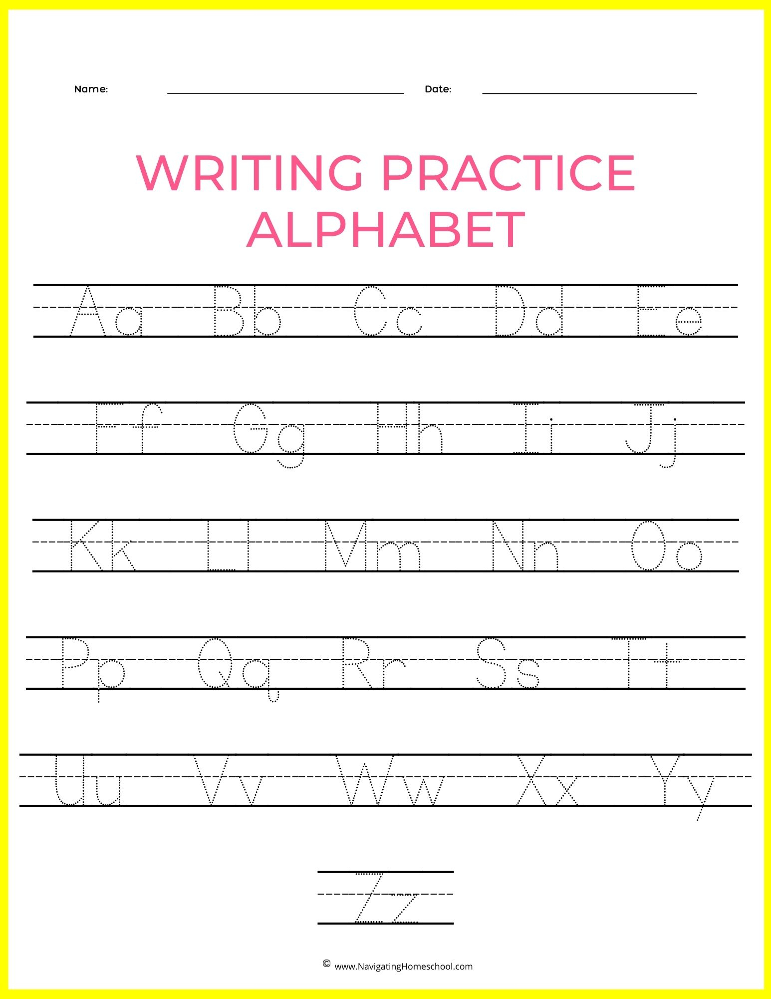 Alphabet Tracing Pages For Early Education