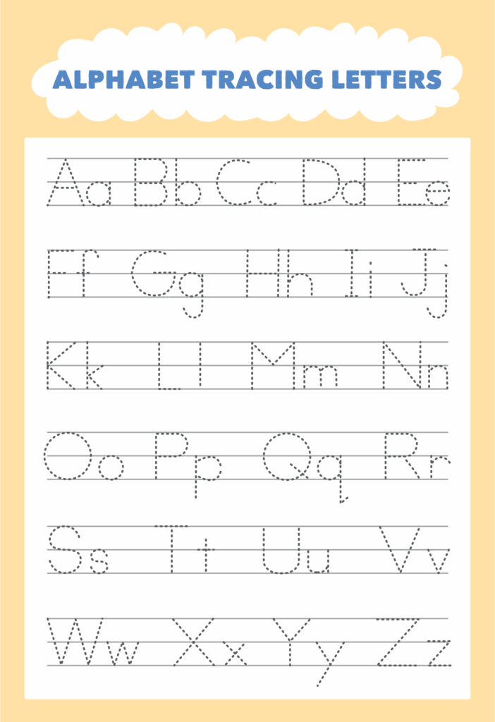 Alphabet Tracing Printables For Kids Preschool Abcd Tracing Worksheet 