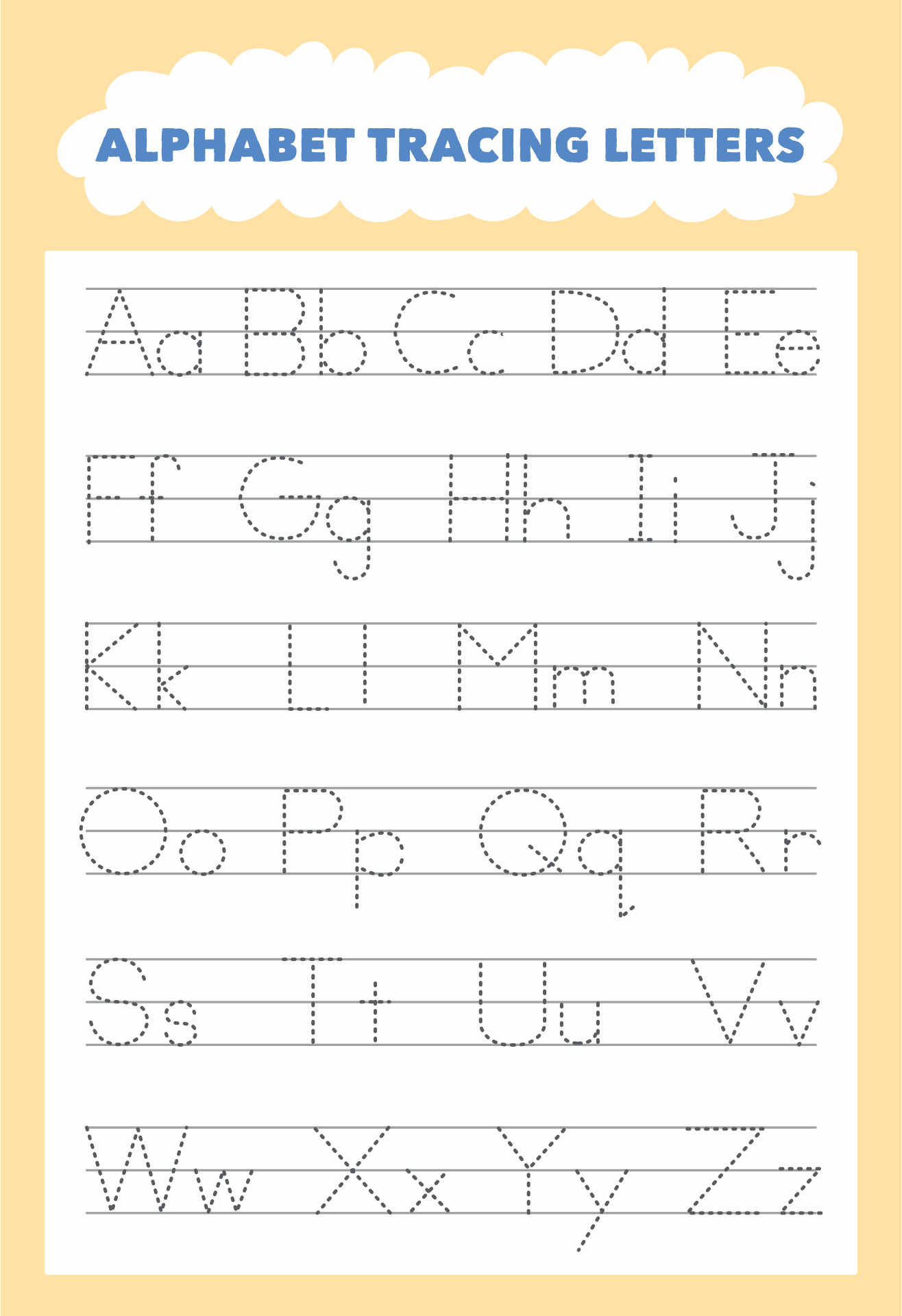 Alphabet Tracing Printables For Kids Preschool Abcd Tracing Worksheet 