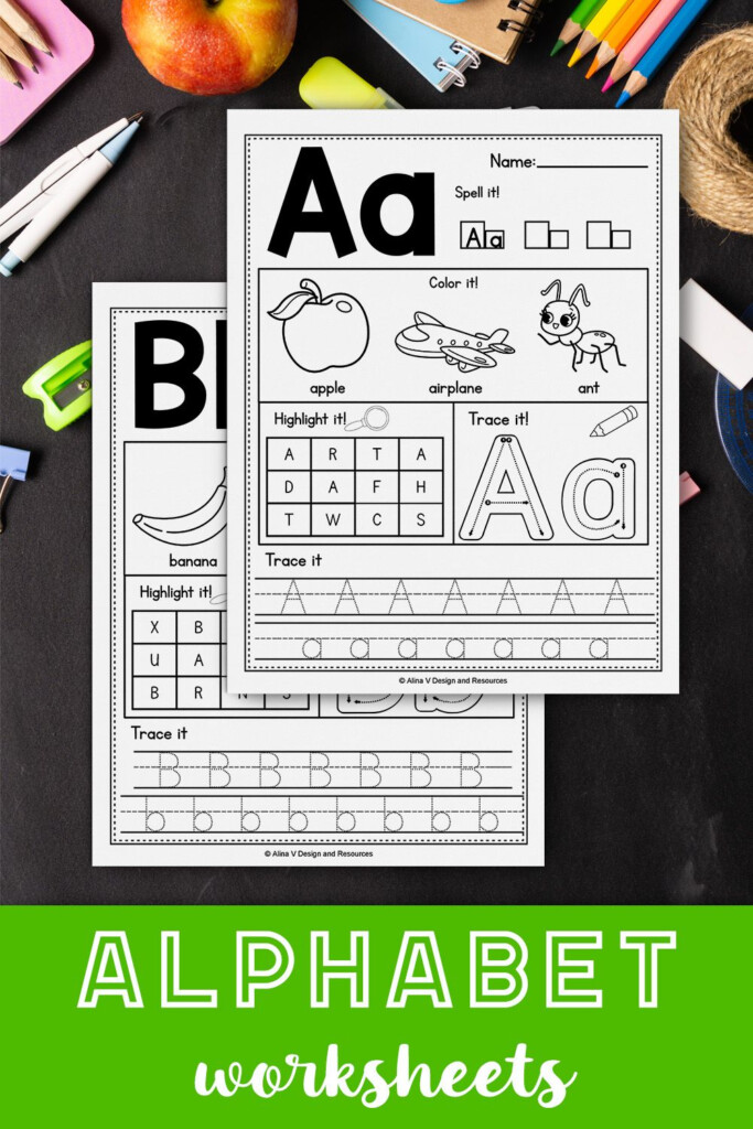 Alphabet Tracing Worksheets Beginning Sounds Worksheet Back To School 