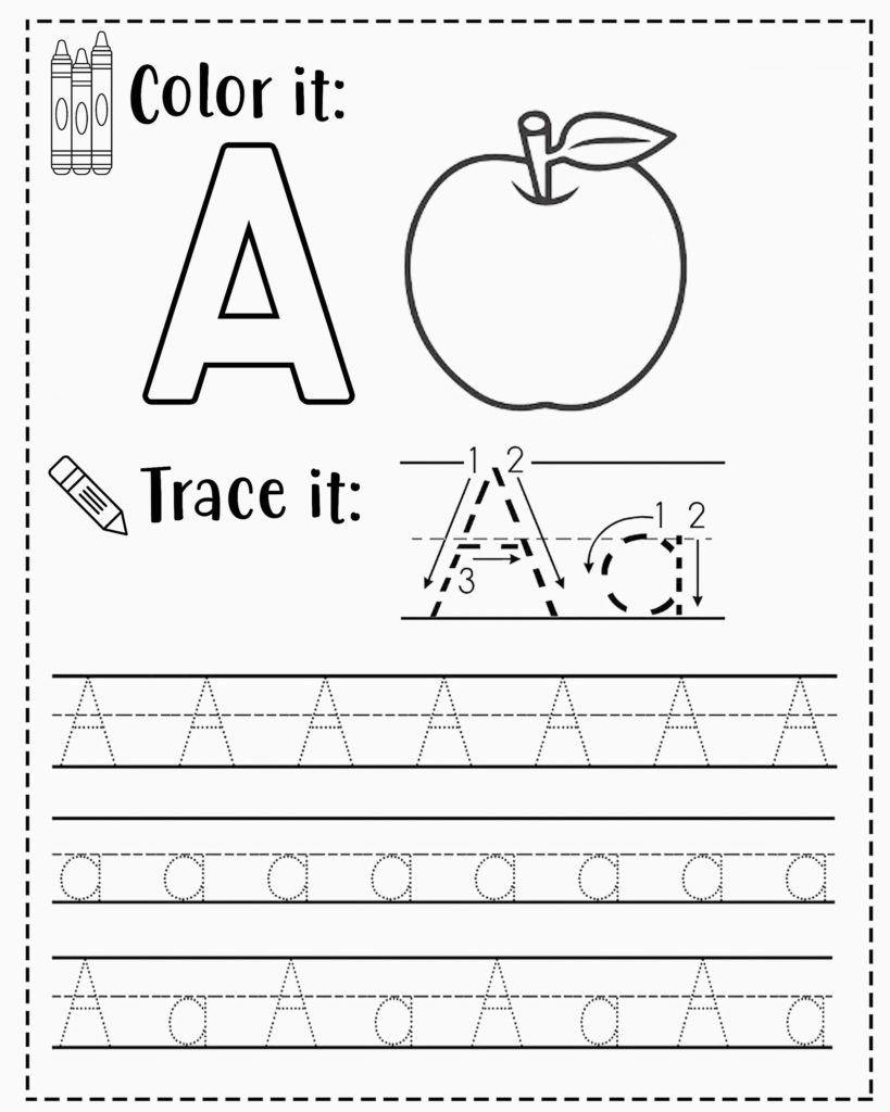 Digital Drawing Illustration Alphabet Worksheet ABC Printable 