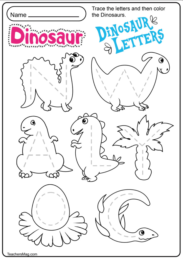 Dinosaur Alphabet Worksheets Dino A Dinosaur Coloring Pages 
