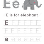 Engels Alfabet Vinden Letter E Is Voor Olifant Vector Illustratie