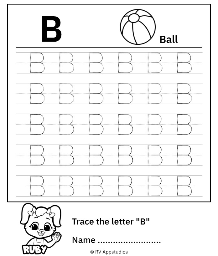 Free Letter B Tracing Worksheets Letter B Tracing Worksheet Tracing 