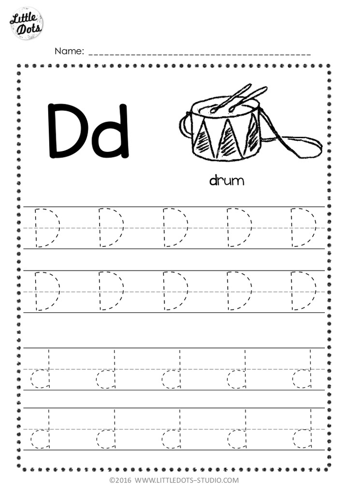 Free Letter D Tracing Worksheets Letter D Worksheet Preschool