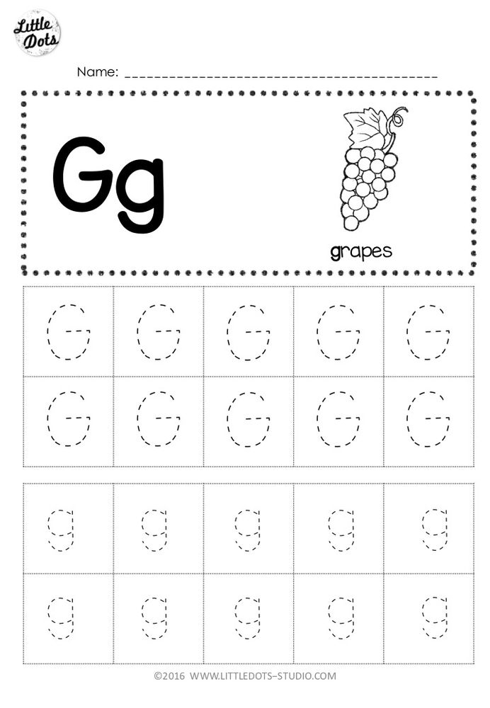 Free Letter G Tracing Worksheets