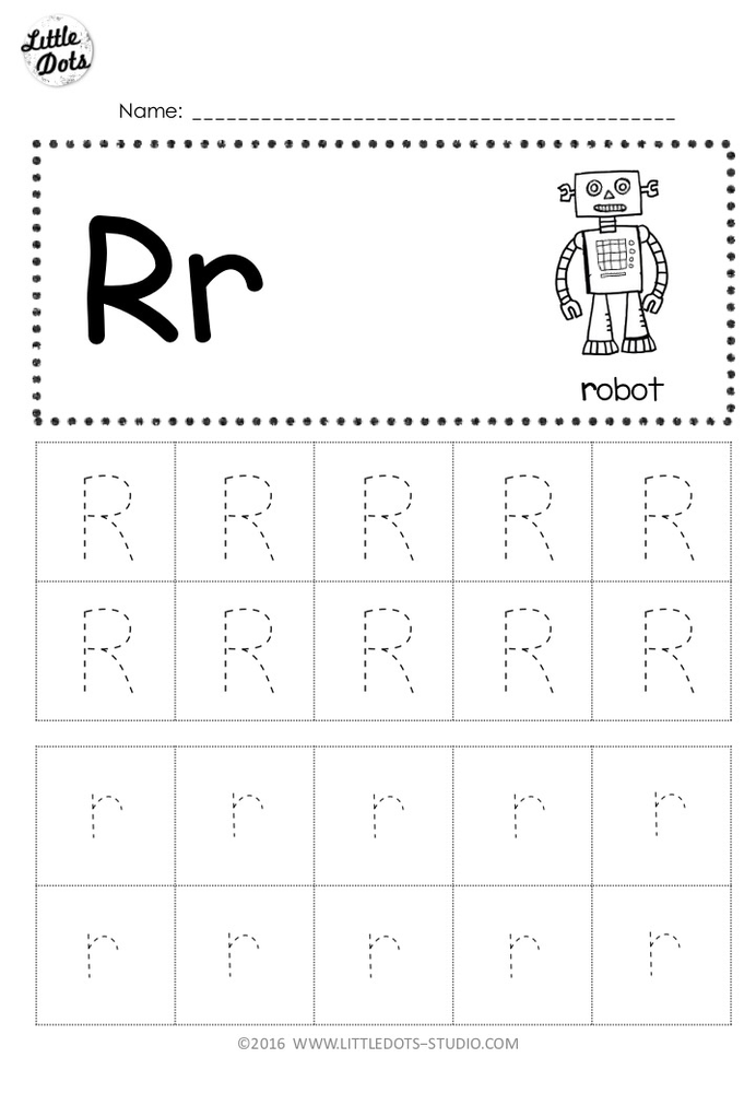 Free Letter R Tracing Worksheets