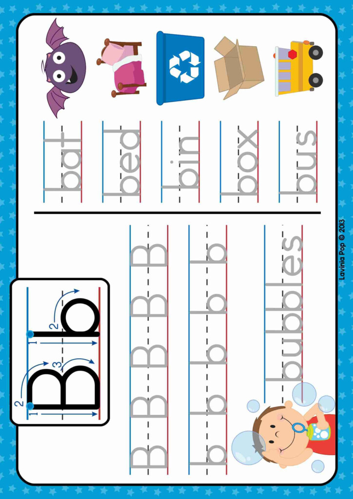 FREE Phonics Letter Of The Week B Write And Wipe Tracing Mats 