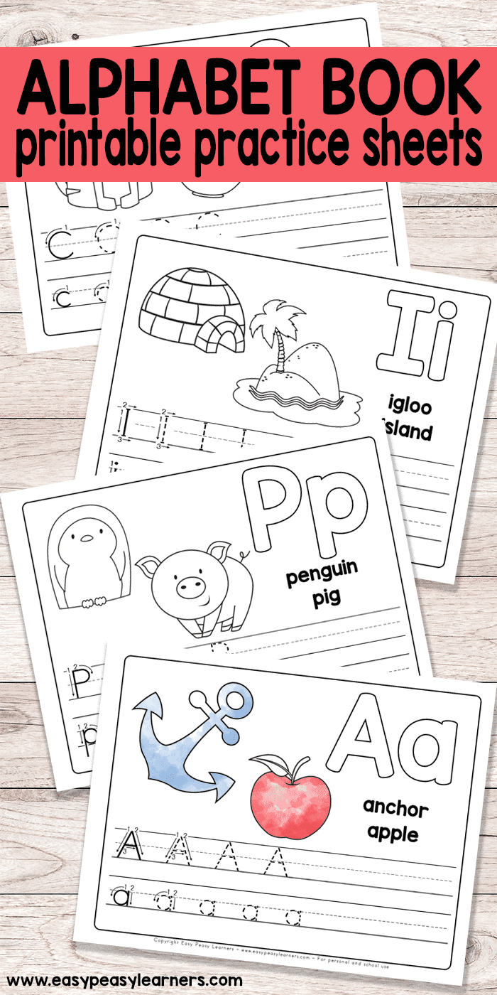 Free Printable Alphabet Book Alphabet Worksheets For Pre K And K 