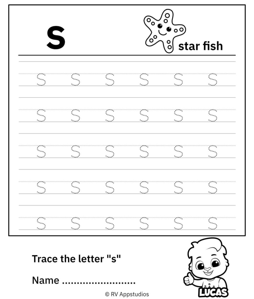 Free Printable Tracing Letters Lowercase Letter s In 2021 Lower 