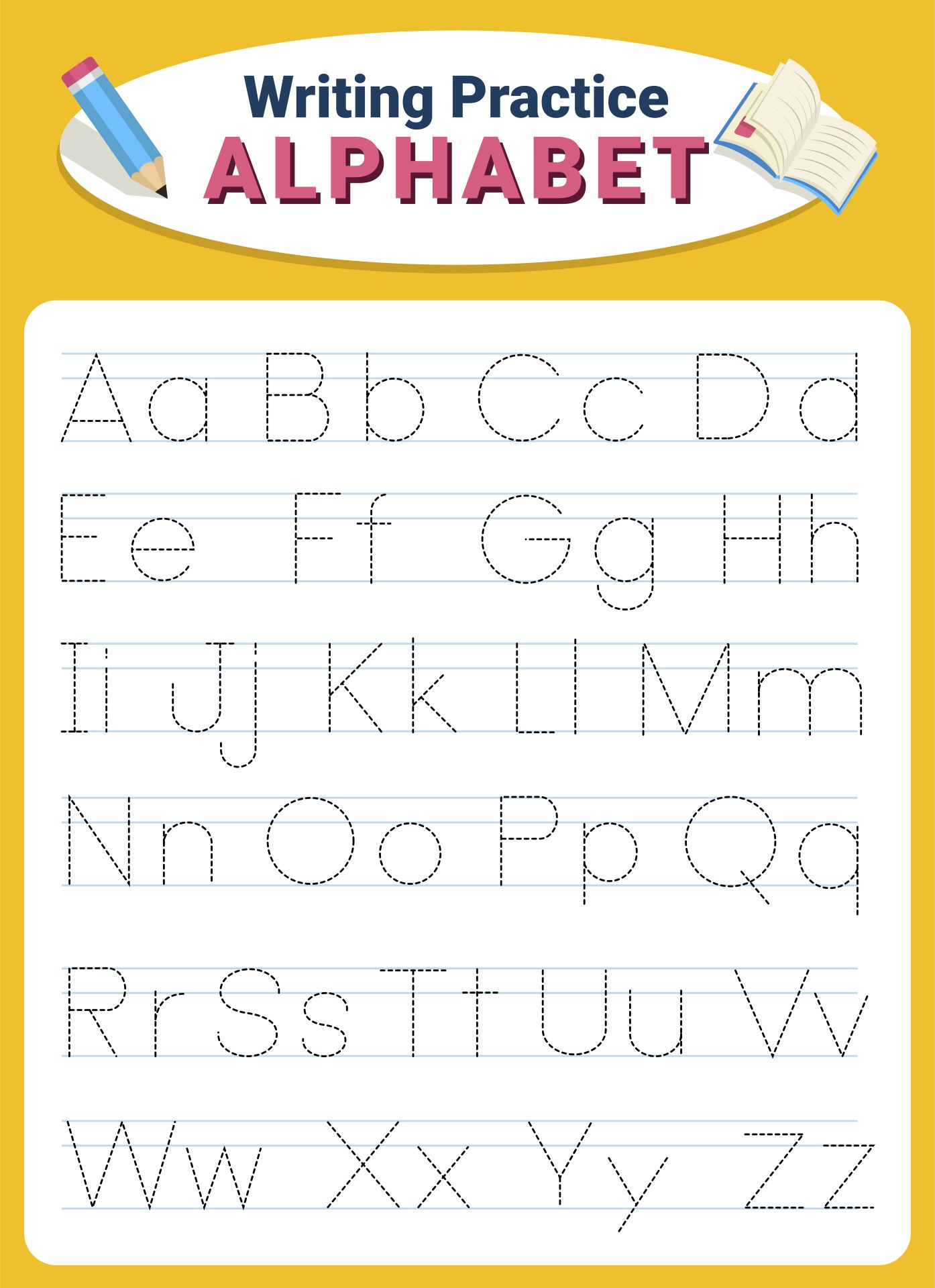 Kindergarten Alphabet Tracing Printables