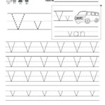 Kindergarten Letter V Tracing Worksheet Writing Practice Worksheets