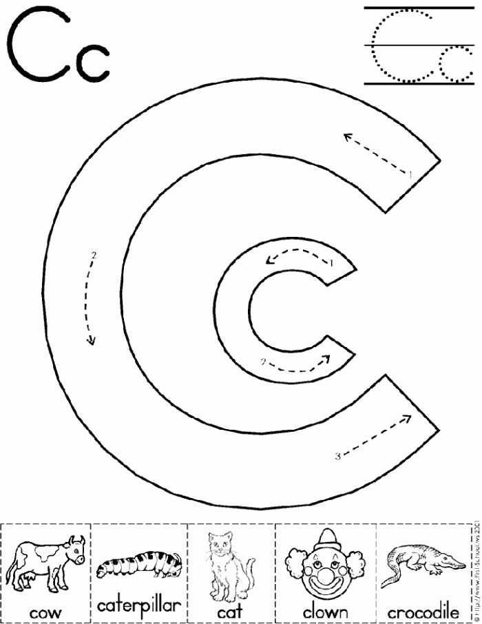 Learning The Letter C Worksheets 99Worksheets