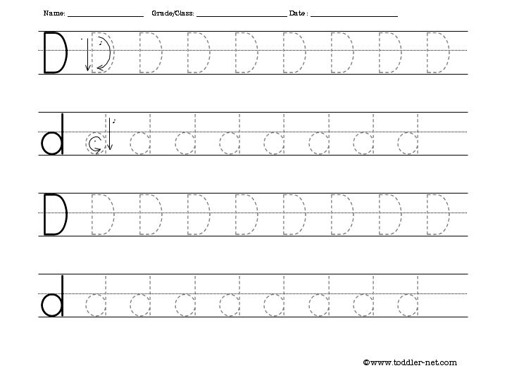 Letter D Alphabet Tracing Worksheets Free Printable Pdf Letter D 