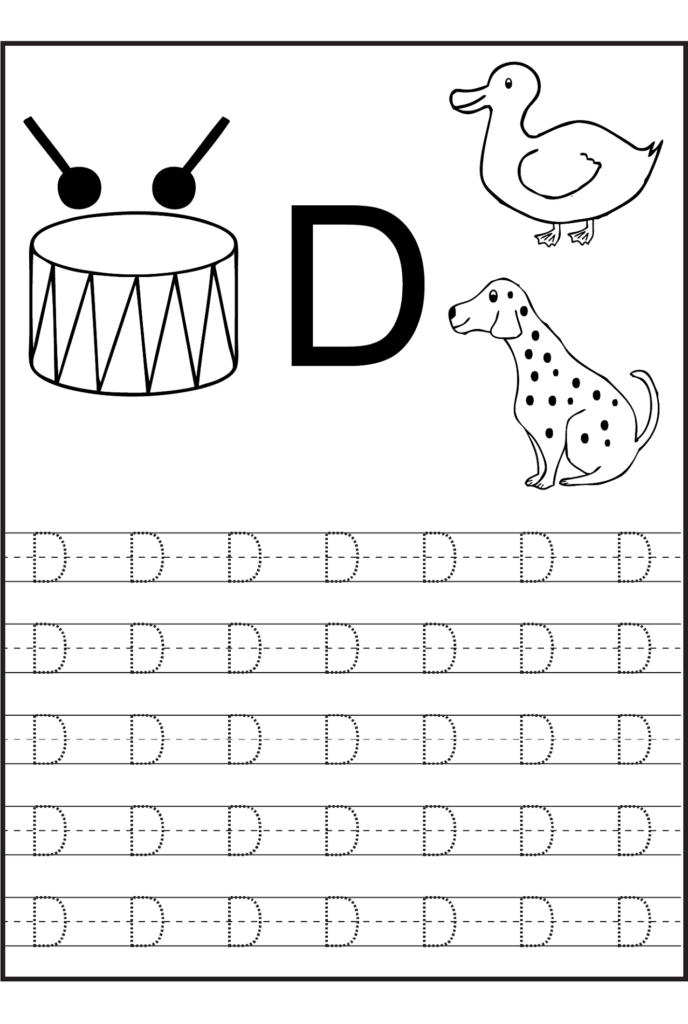 Letter D Tracing Worksheets Preschool AlphabetWorksheetsFree