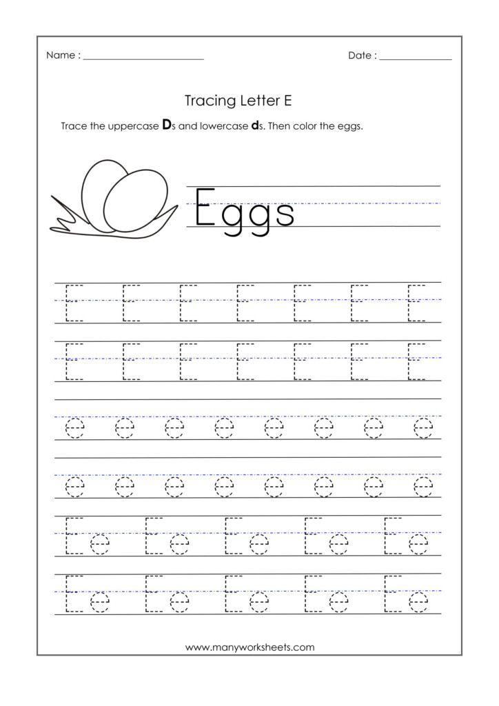 Letter E Tracing Worksheet