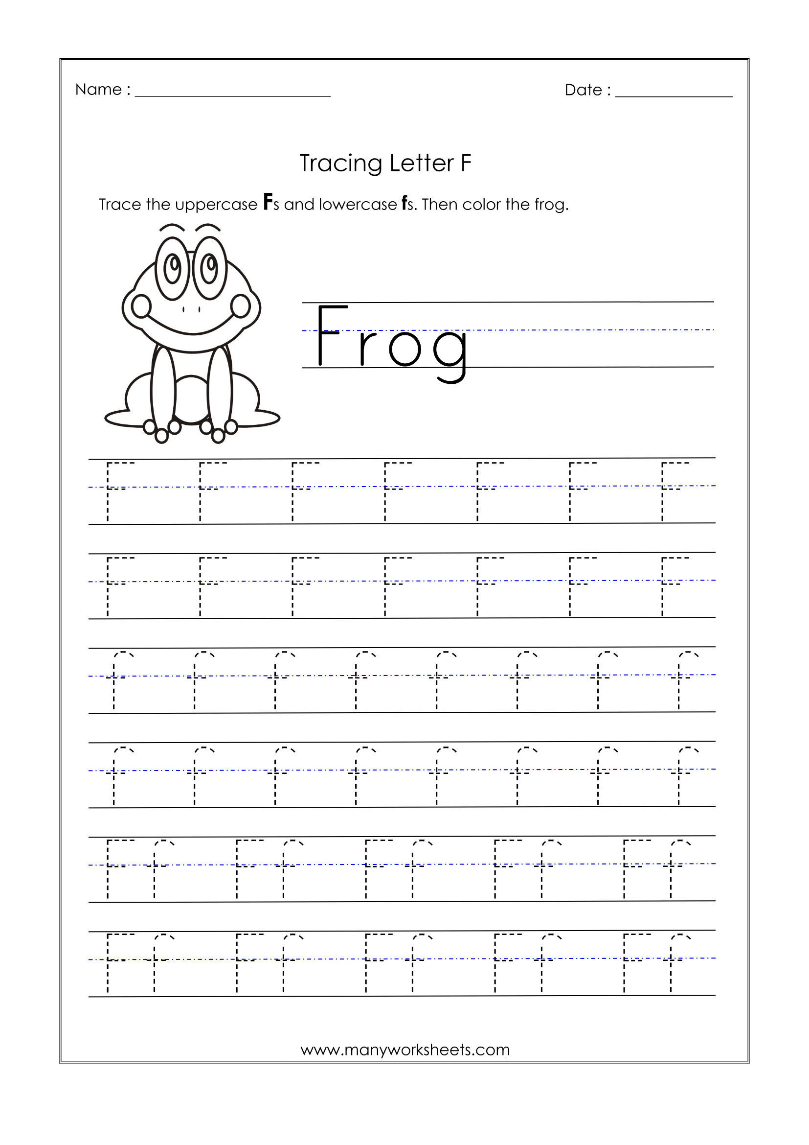 Letter F Tracing Worksheets AlphabetWorksheetsFree