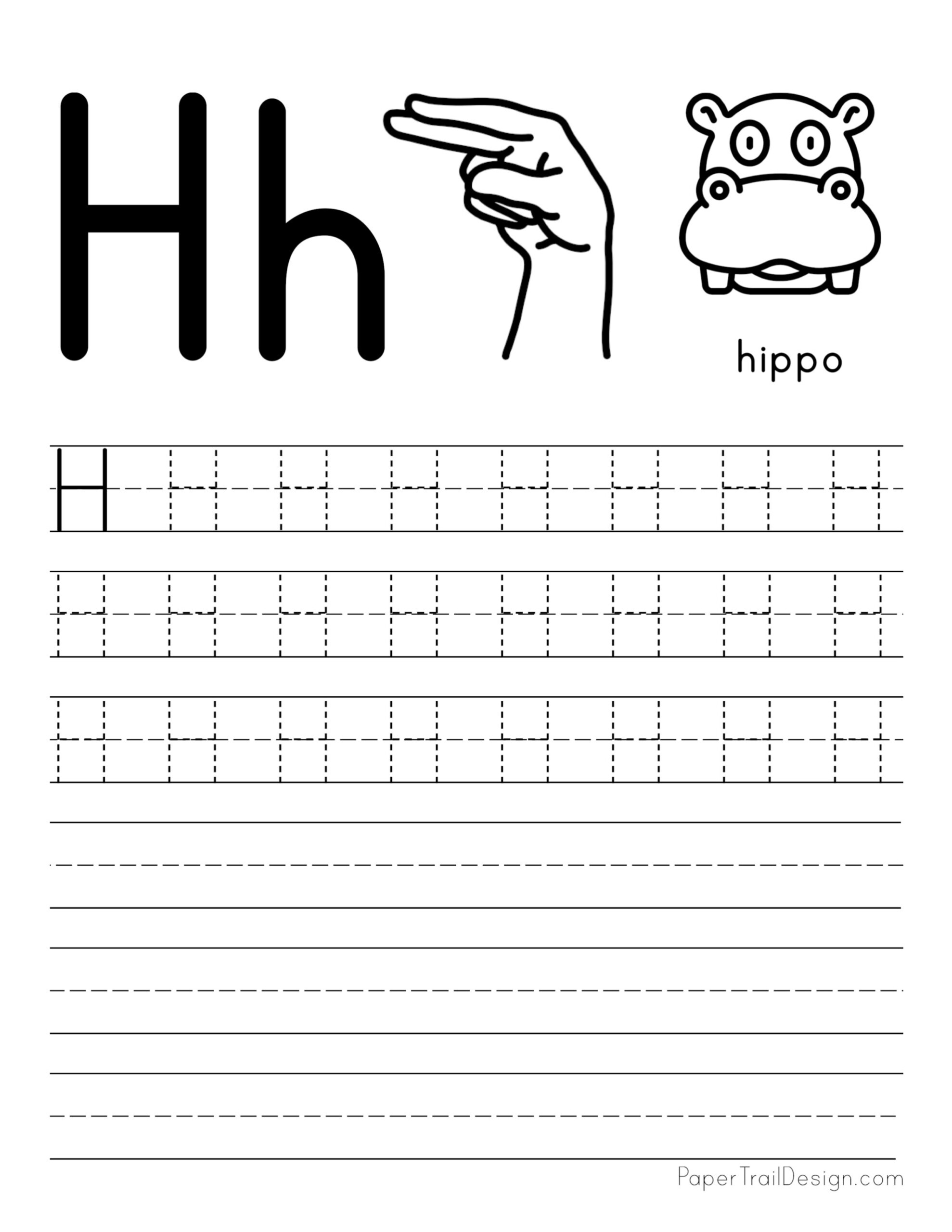 Letter H Writing Practice Worksheet Free Kindergarten English Worksheet