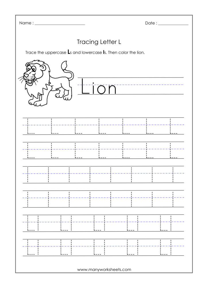 Letter L Tracing Worksheets Preschool Name Tracing Generator Free