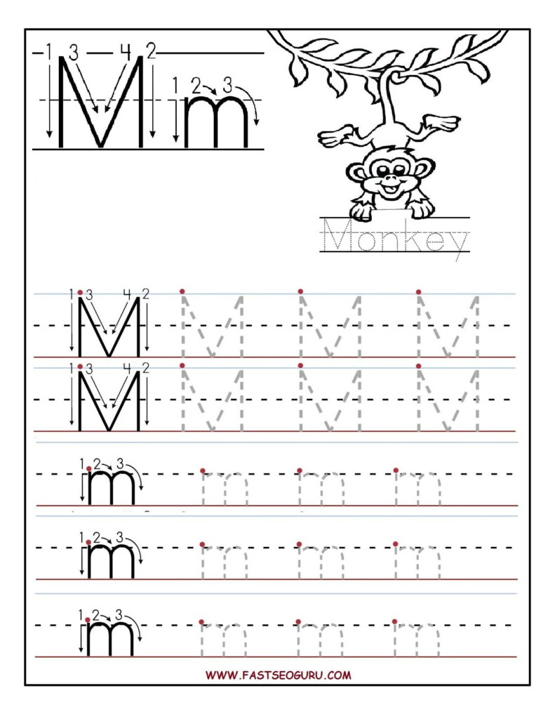 Letter M Template For Preschool Tracing Worksheets Name Tracing 