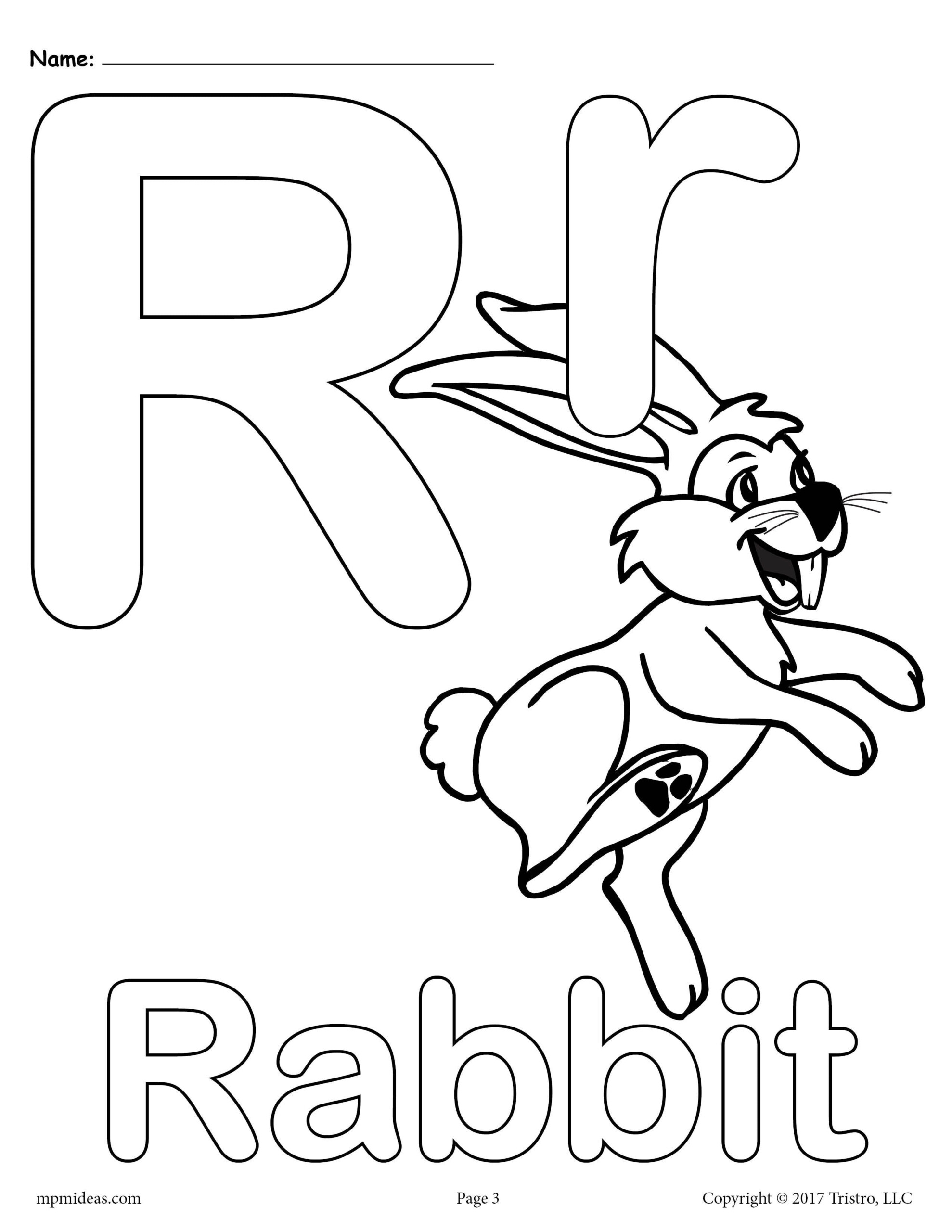 Letter R Alphabet Coloring Pages 3 Printable Versions In 2022