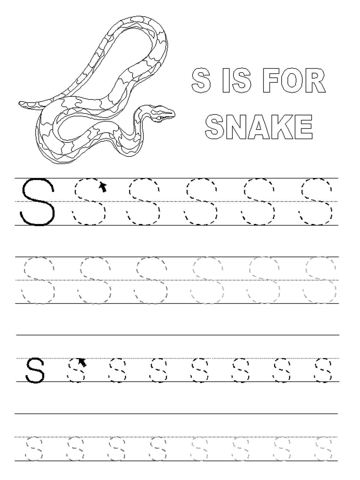 Letter S Worksheets Printable Activity Shelter