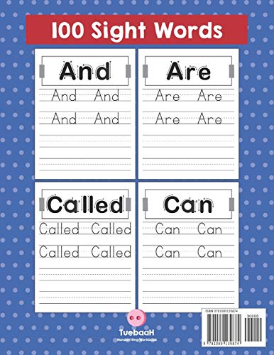 Letter Tracing For Toddlers 100 Sight Words Workbook And Letter 