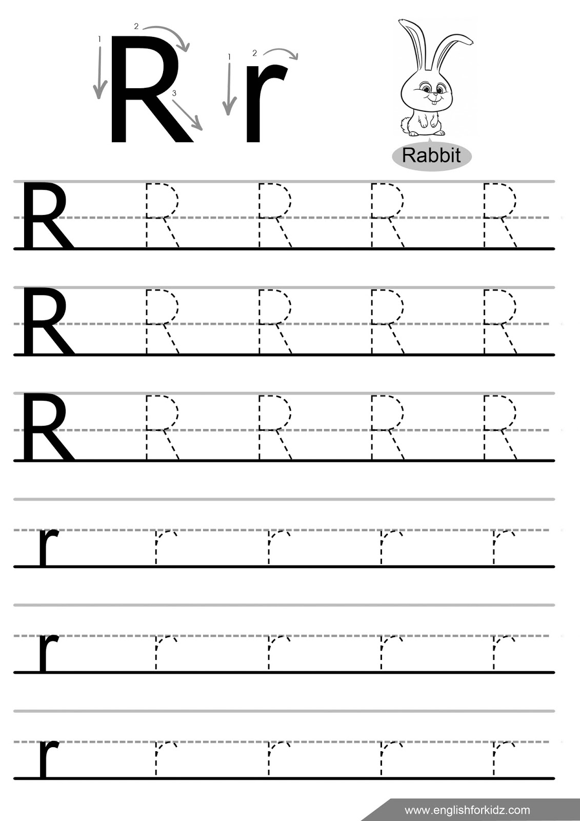 Letter Tracing Worksheets Letters K T 