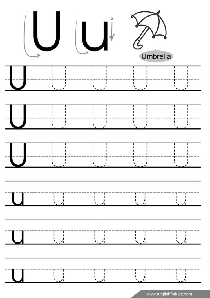 Letter Tracing Worksheets Letters U Z 