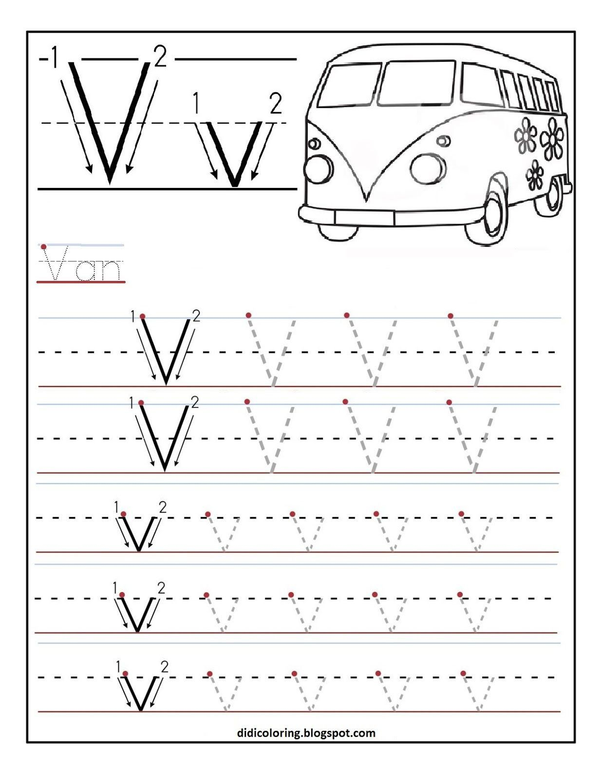 Letter V Worksheets For Kindergarten Worksheet For Kindergarten