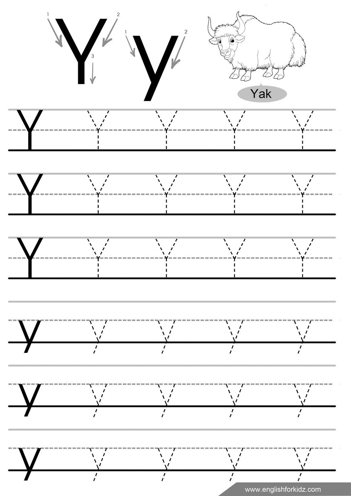 Letter Y Worksheets For Kindergarten Worksheet For Kindergarten In