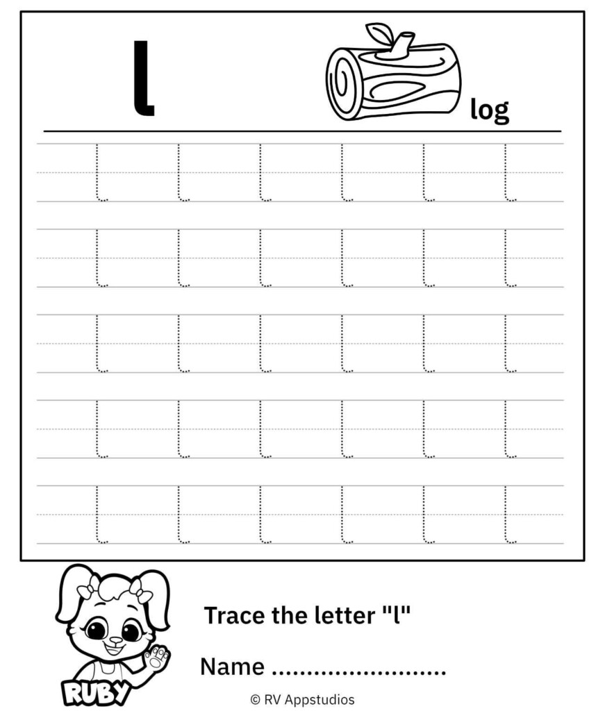 Lowercase Letter l Tracing Worksheet Alphabet Worksheets Preschool 
