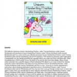 pdf Unicorn Handwriting Practice Letter Tracing Workbook Little