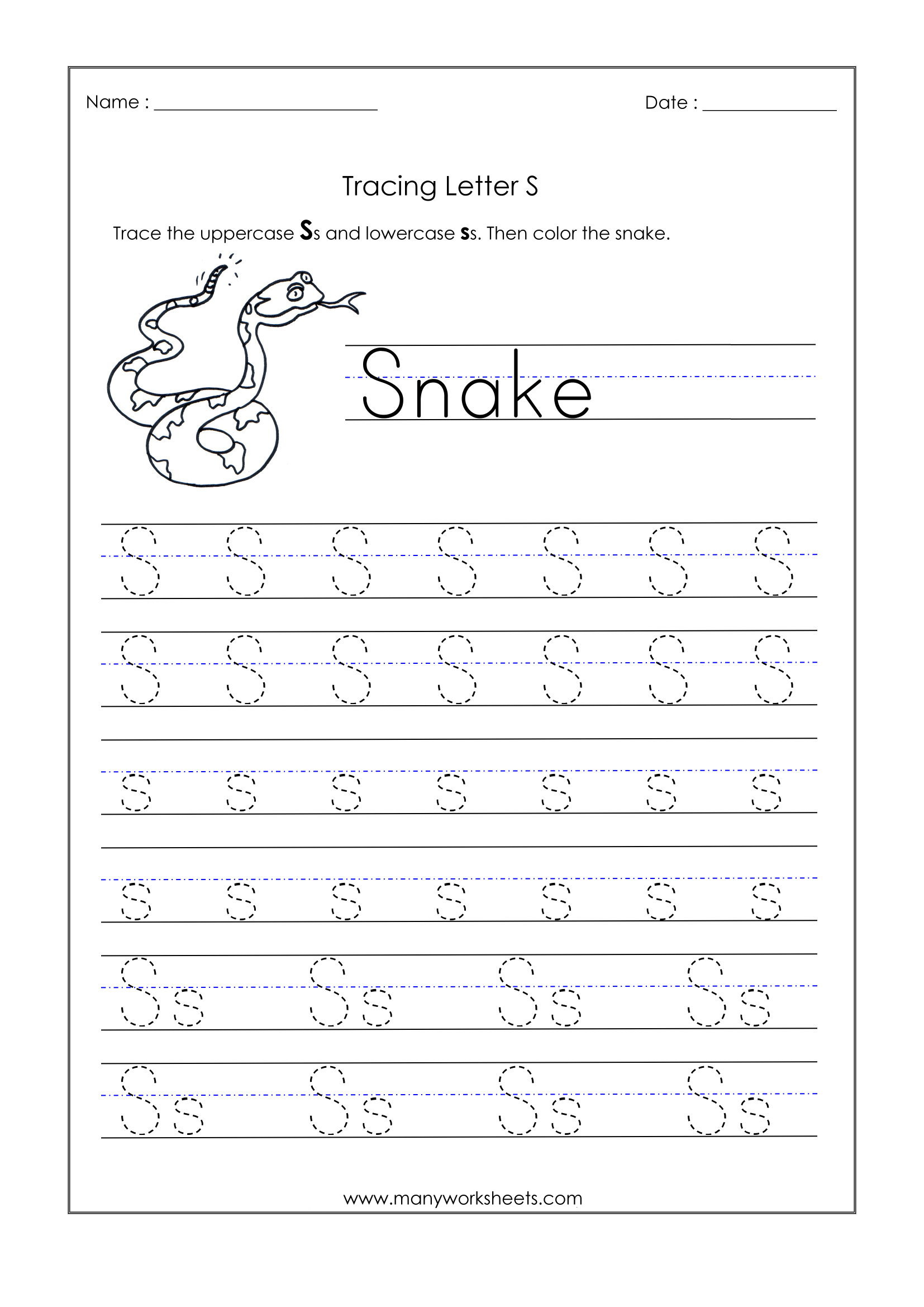 Pin On Pre K Letters Letter S Coloring Worksheet Free Kindergarten