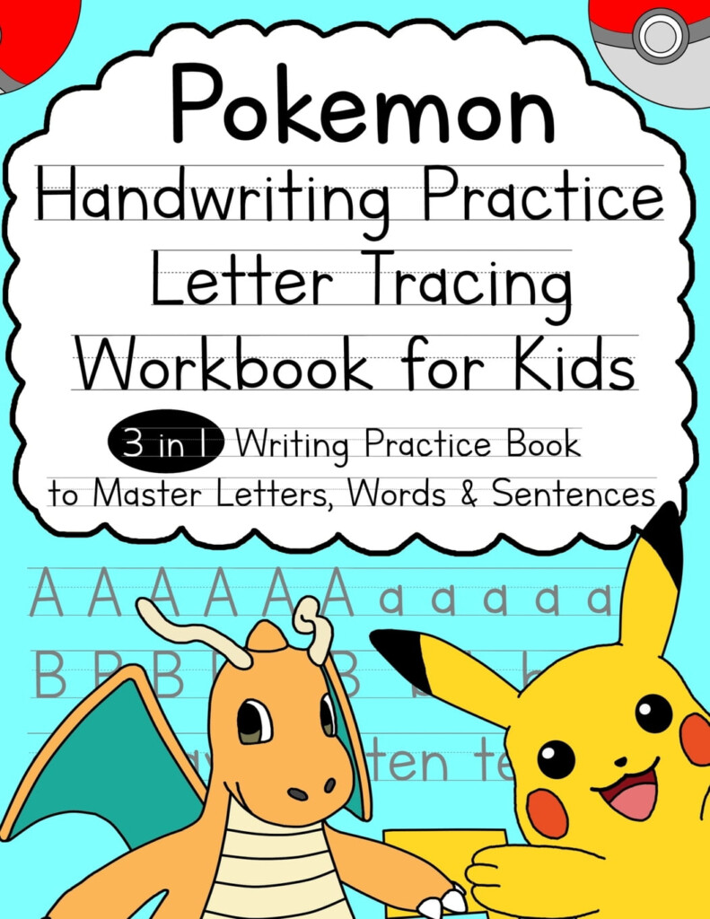 Pokemon Handwriting Practice Letter Tracing Workbook For Kids 3 in 1 