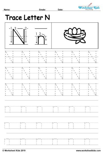 Practice Tracing The Letter N Worksheets 99Worksheets