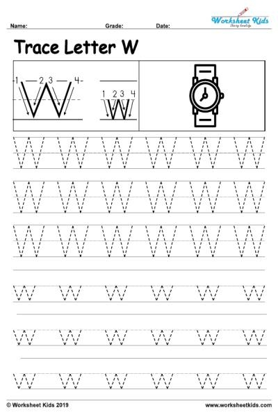 Practice Tracing The Letter W Worksheets 99Worksheets