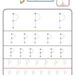 Preschool Letter P Tracing Worksheet Different Sizes KidzeZone