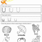 Preschool Letter U Tracing Worksheets Preschool Letters Kids Letter U