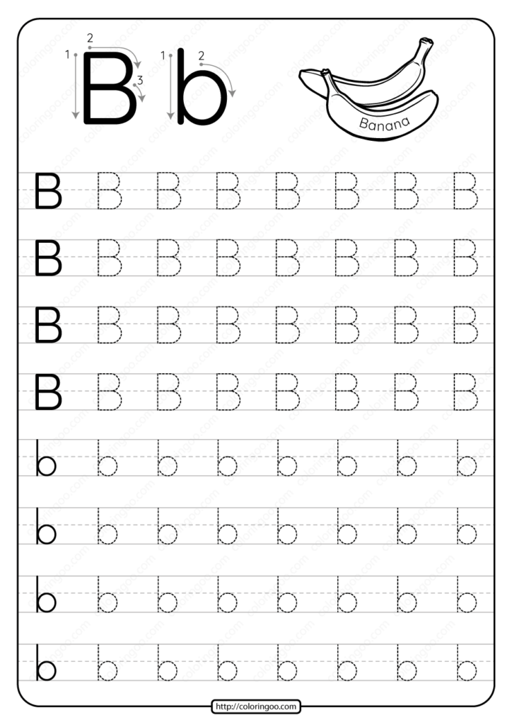 Printable Dotted Letter B Tracing Pdf Worksheet In 2021 Free Matching 