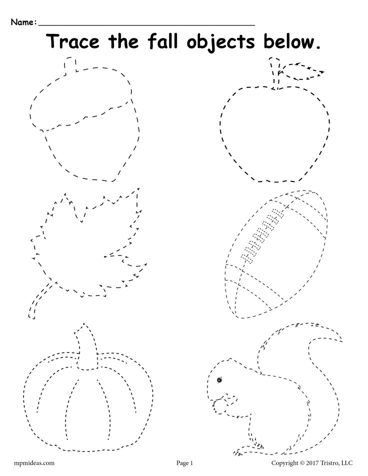 Printable Fall Tracing Worksheet In 2022 Preschool Tracing Tracing 