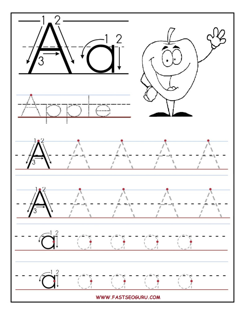 Printable Letter A Tracing Worksheets For Preschool