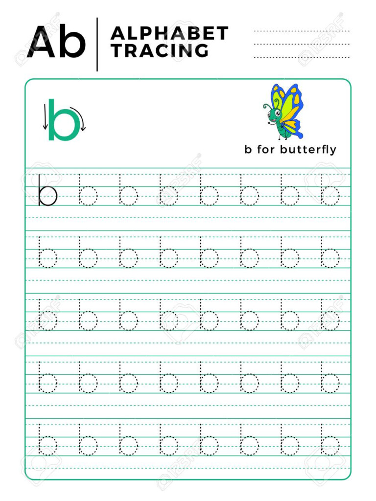 Printable Letter B Tracing Worksheets For Preschool Alphabet Trace 