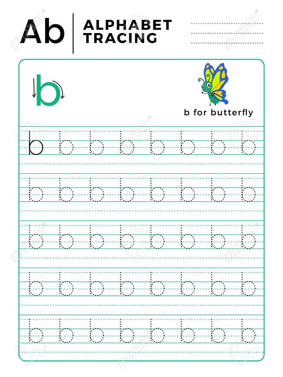 Printable Letter B Tracing Worksheets For Preschool Alphabet Trace 