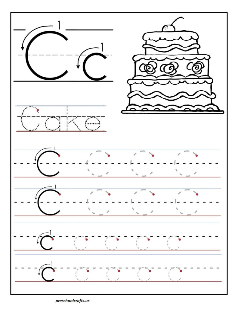 Printable Letter C Tracing Worksheets For Preschool Free Worksheet 