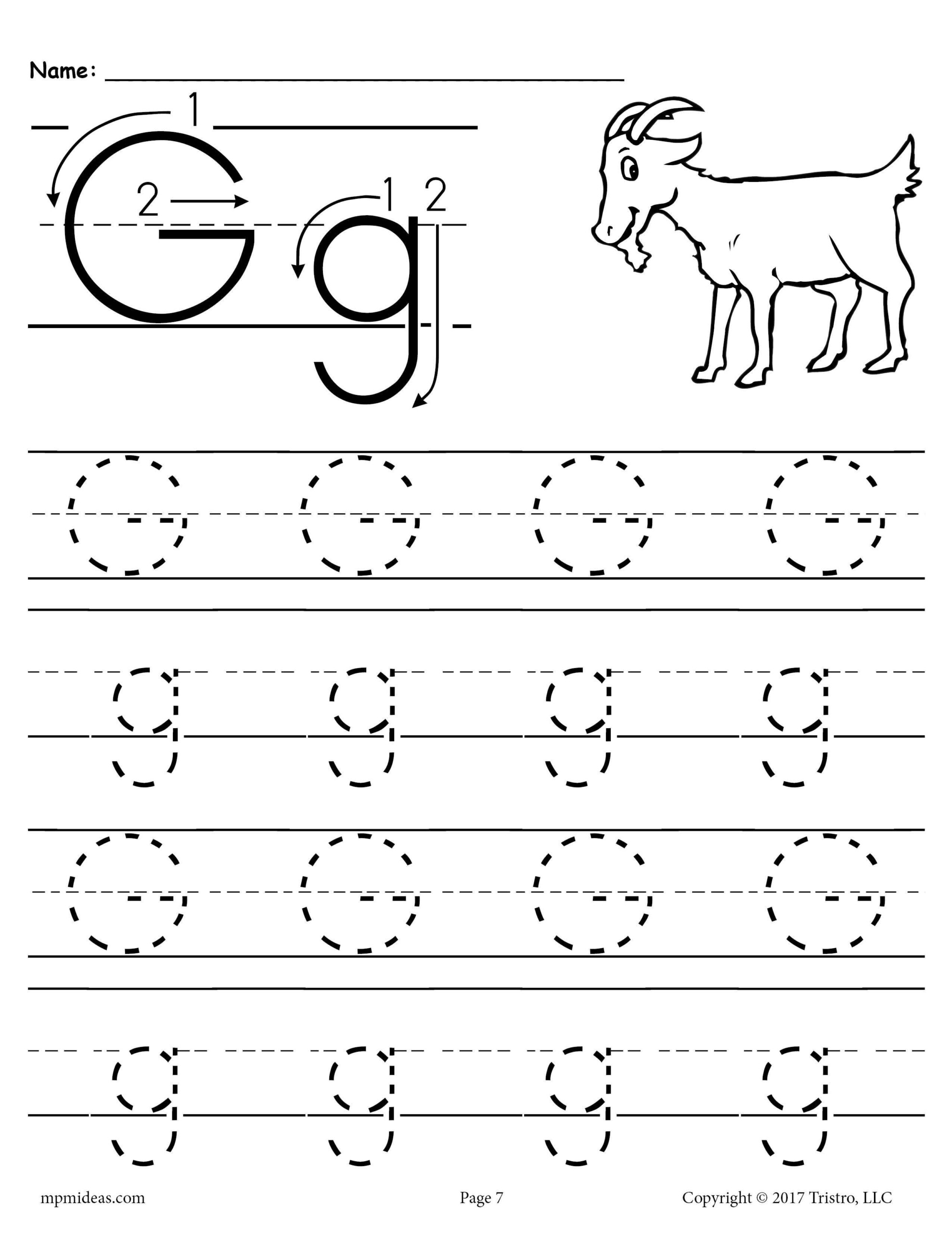 Printable Letter G Tracing Worksheet Tracing Worksheets Lettering 